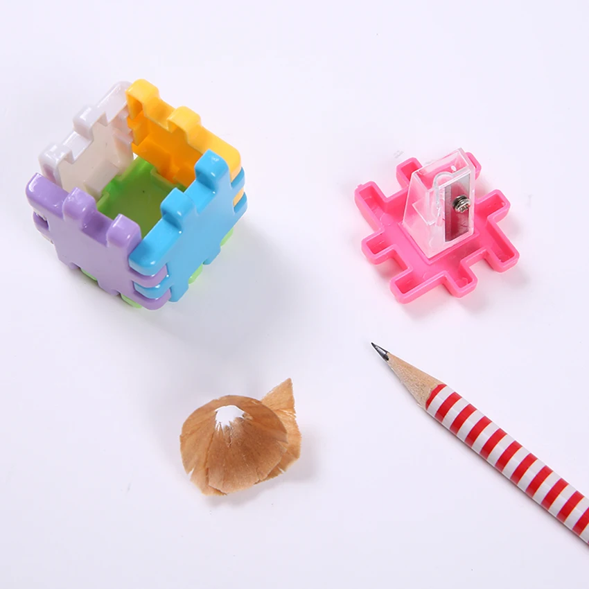 School Supplies Sharpener Cutter Knife Building Blocks Pencil Sharpener Creative Kawaii Detachable Stationery Student Prize Gift