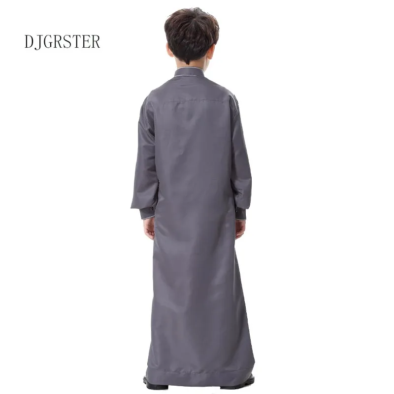 DJGRSTER Islamic Clothing Muslim Arab Middle East Teenage Boy Robe Clothes Muslim Thobe Kids Abaya Embroidery Arabic Clothing