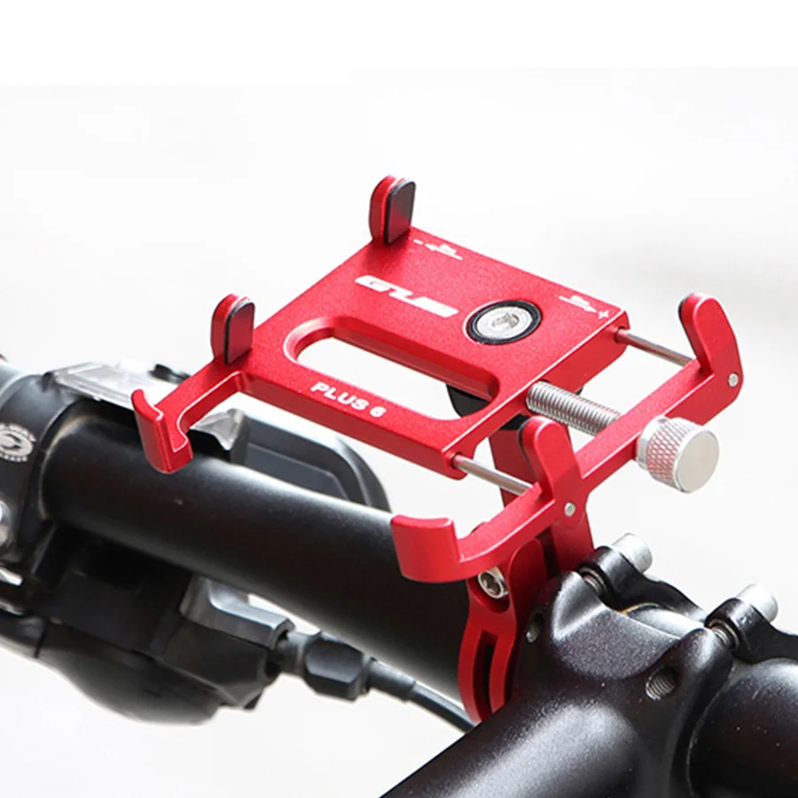 GUB Bike Accessories Plus 6 Aluminum Bicycle Phone Mount Bracket Adjustable Bike Phone Stand Holder for 3.5-6.2 Inch Smartphone