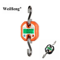 150kg Digital Crane Scale 150KG 50g Portable Stainless Steel Hook Hanging Scales Loop Fish Heavy Weighing Balance Green Backlit