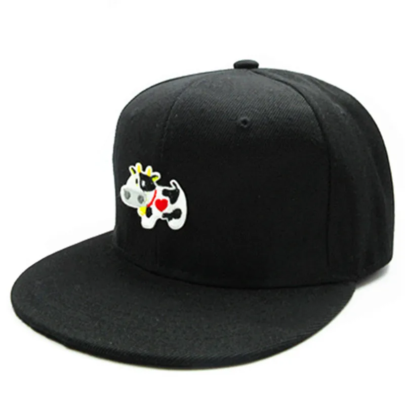Cow animal embroidery cotton Casquette Baseball Cap hip-hop cap Adjustable Snapback Hats for kids men women 151 image 4