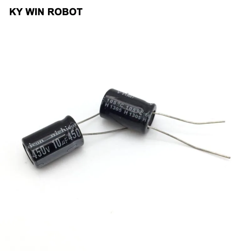 10PCS Higt quality 450V10UF 10*17mm 10UF 450V 10*17 Electrolytic capacitor