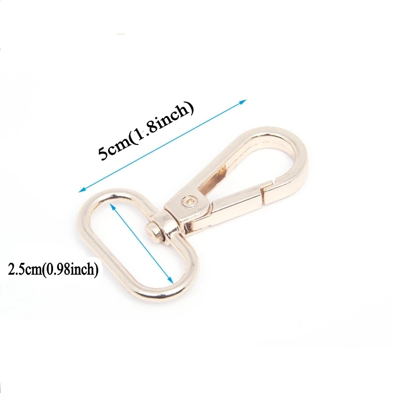 100pcs Gold Sliver Plating Metal Swivel Snap Hook Bag Hardware Buckle Hook for Bag