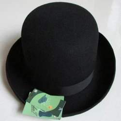 LIHUA marka Party moda melonik 100% wełna fedora trilby czapki dla mężczyzn derby czuł billycock kapelusze męska dome chapeu casquette