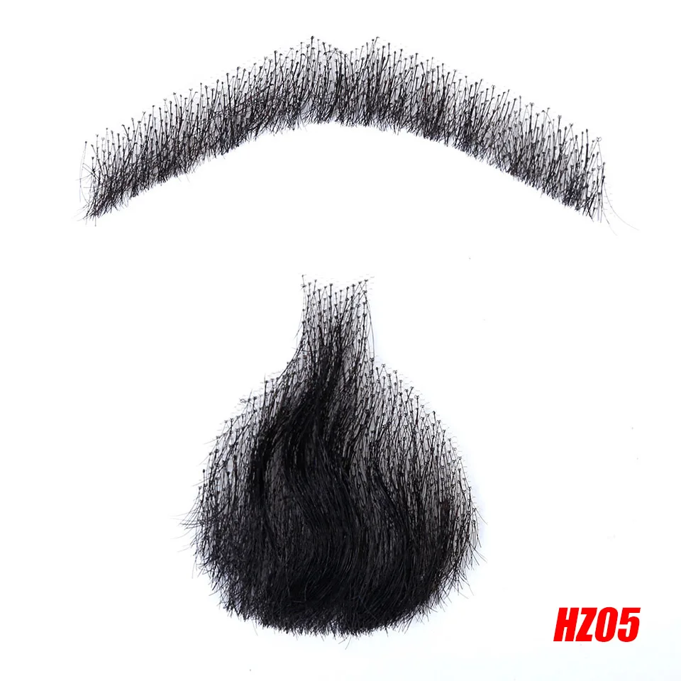 Brazilian Lace Beard For Men 100% Human Hair Hand Made Mustache Remy Hair Cosplay Swiss Lace Invisible Fake Beards SalonChat