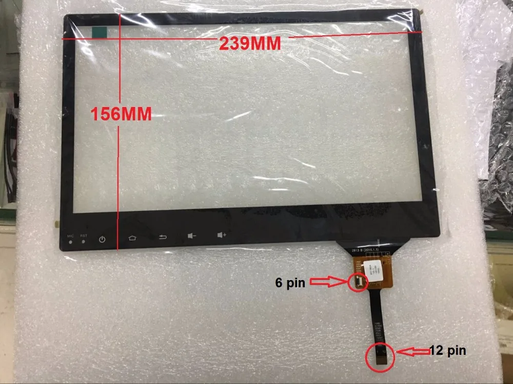 

10.1 inch capacitive touch screen 239*156 MM 6 pin and 12 pin for car dvd GPS touch screen