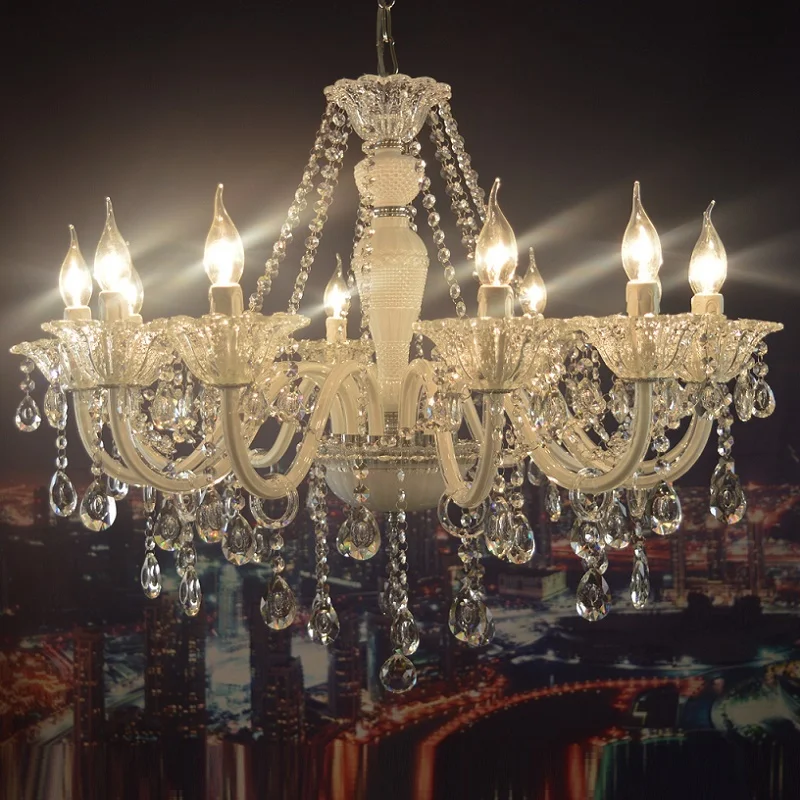 White Chandelier Crystal European Model Luxury Crystal White Modern Crystal Chandelier Lighting Chandelier for bedroom