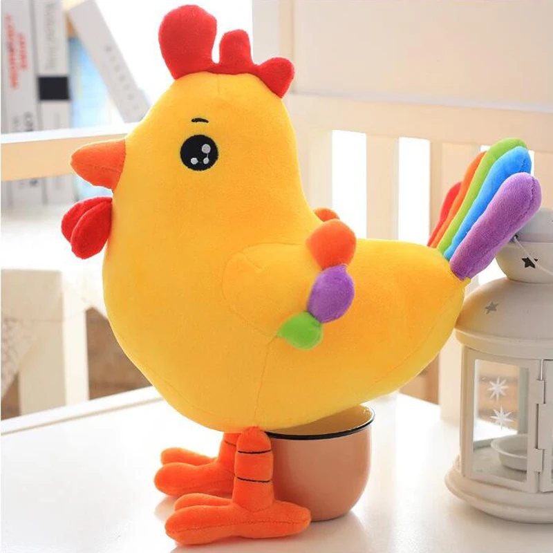 

Chicken Dolls Stuffed Plush Chicken Figure Pillow Sofa Decoration Cock Rooster Dolls Bag Baby Carriage Pendant