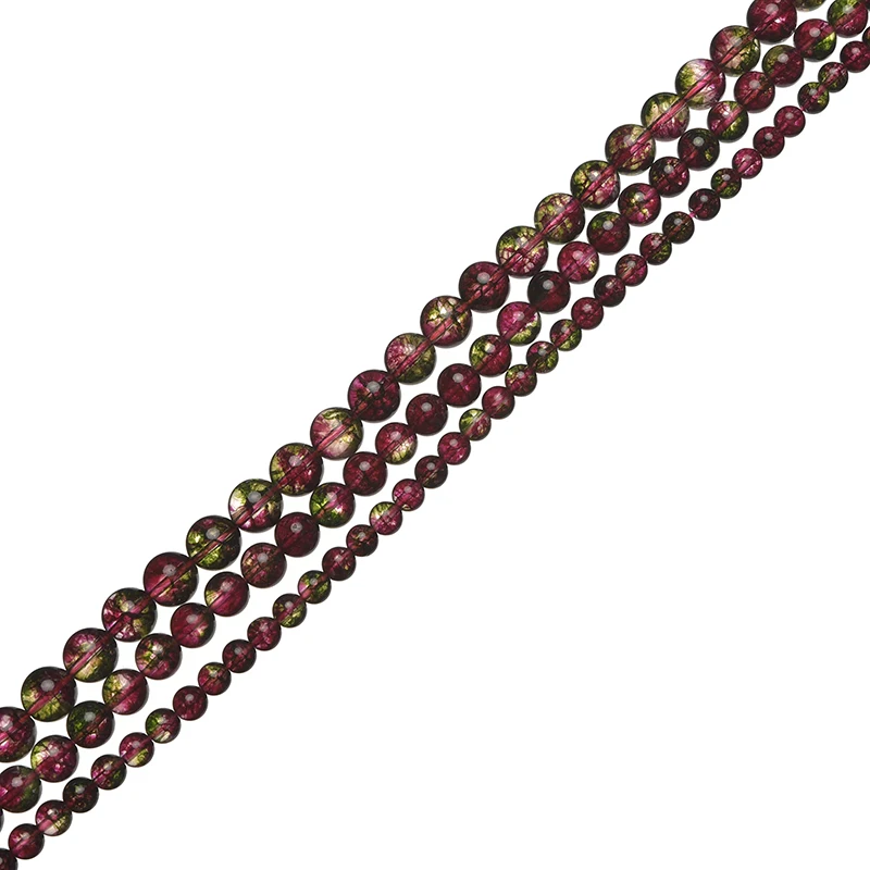 

Colorful Tourmaline Crystal Beads Size For 6/8/10mm Quartz Loose Beads Fit Handmade Bracelets 16inch H750