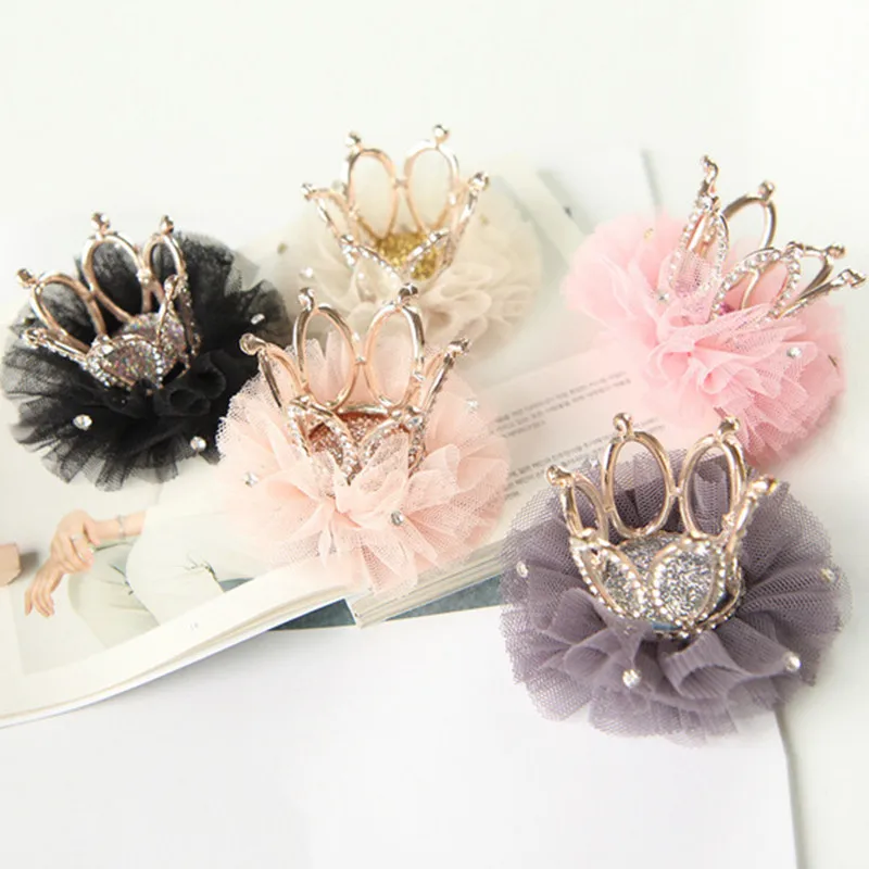 

Shapu Children's alloy flower crown princess bud silk hair clips for girls baby hair accessories kids headwear hairpin lace