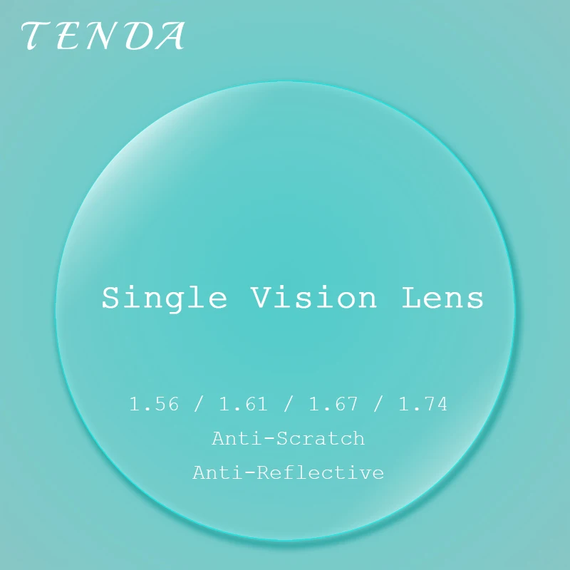 TendaGlasses 1.56 1.61 1.67 1.74 Single Vision Super Thin Lenses Anti Reflective Prescription Lens For Optical Glasses