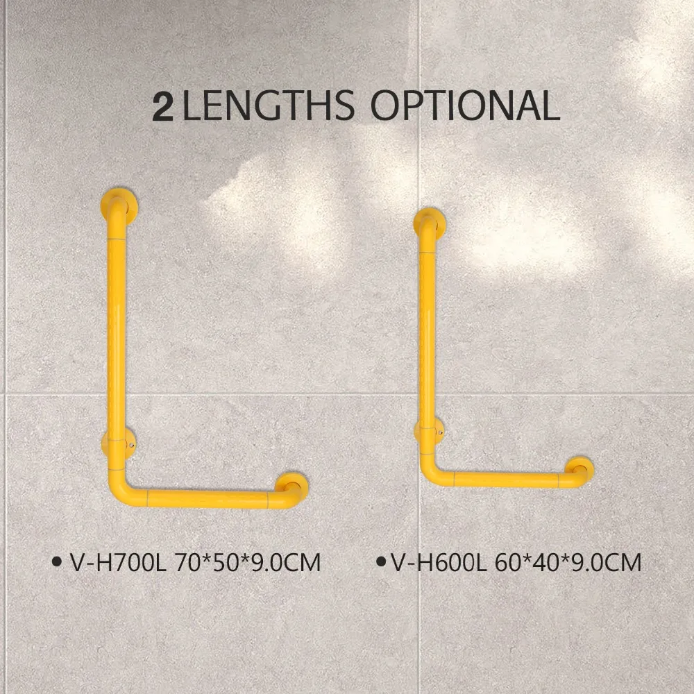 

Stainless Steel Bathroom Safety Rail L-Shaped Toilet Grab Bar Elderly and Disabled Stair Handle Strong Load Wall Mount Support