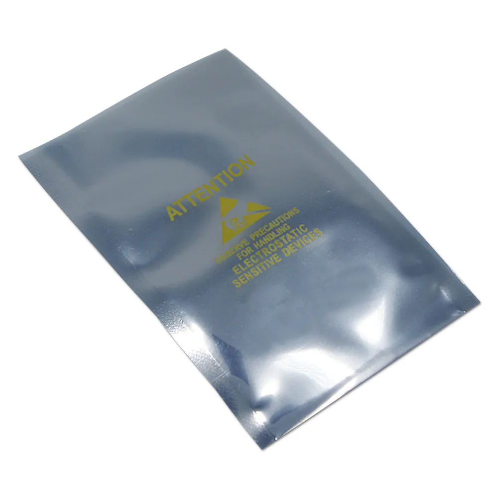 100Pcs/lot 12 Sizes Flat Antistatic Electronics Packaging Bag with Print Open Top Heat Seal Charger Cable Retails Packing Pouch