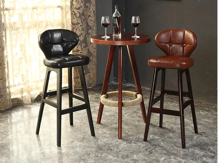 Solid wood bar chair, bar chair. European take back chair high chairs.