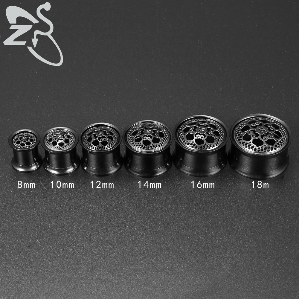 ZS 8-18mm Double Flared Ear Plug Tunnel Stainless Steel Screw Ear Expander Stretcher Polished Flesh Tunnel Body Piercing Jewelry