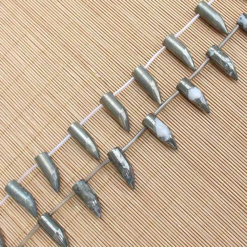 Natural Pyrite 10x30mm Ox horn shape Beads 15inch per strand,For DIY Jewelry Making !We provide mixed wholesale for all items!