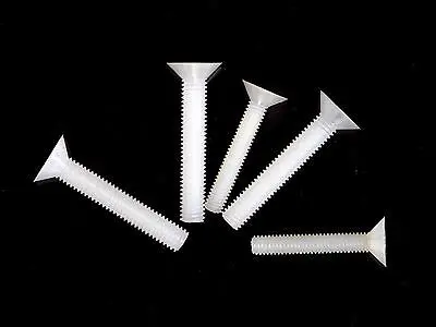 Liberi La Nave 100 pz M5 x 12mm Nylon viti a testa svasata viti a testa piatta Bianco