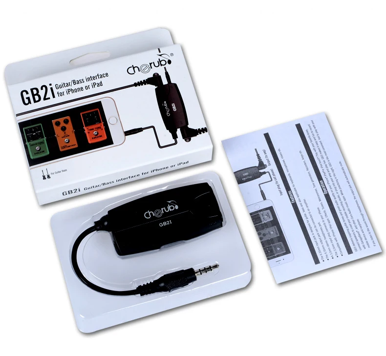 Cherub GB2i Guitar Bass Interface for Iphone and Ipad Mobile Phone Guitar Effector Effects Audio Adapter