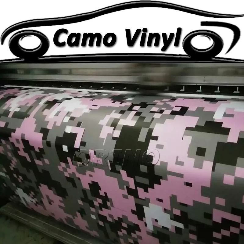 

Digital Camo Vinyl Film Black Pink Pixel Camouflage Car Wrap Sticker Film Vehicle Body Wrapping Sticker With Air Bubble Free