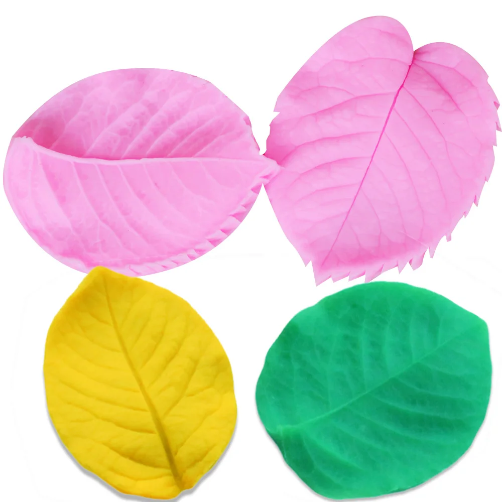 Large Rose Leaf Veiner Silicone Molds Fondant Cake Decorating Forms Chocolate Candy Moulds 3D Kitchen Baking Cake Tools M129