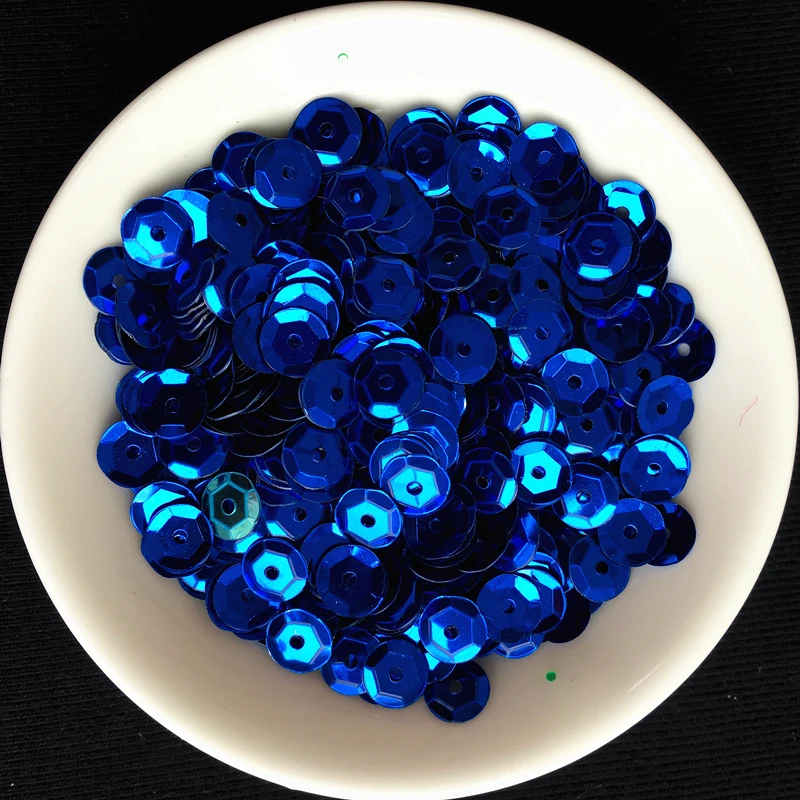 2500 stks (30g) Blauw Serie Kleur 6mm CUP ronde losse pailletten Pailetten naaien Bruiloft ambacht, vrouwen kledingstuk accessoires