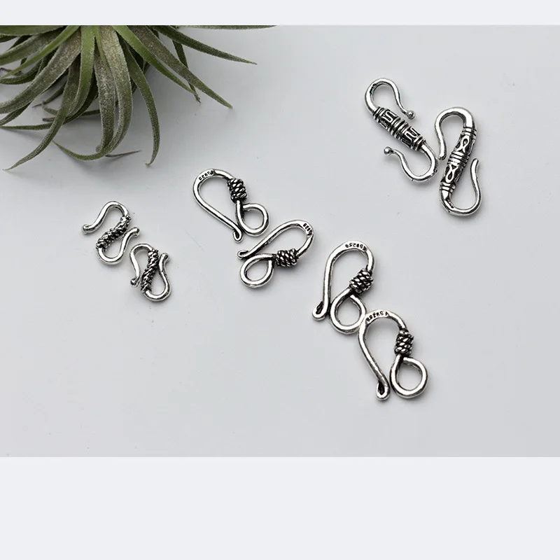 100% 925 Sterling Silver S Connection Clasps High Quality Multi Size Necklace Bracelets Clasp Hooks DIY Jewelry Making Charms