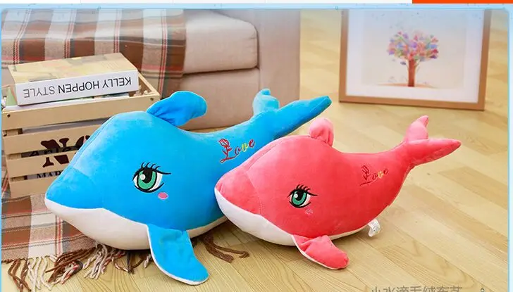 

100% new plush toy about 60cm cute cartoon love dolphin soft doll throw pillow birthday gift w1789