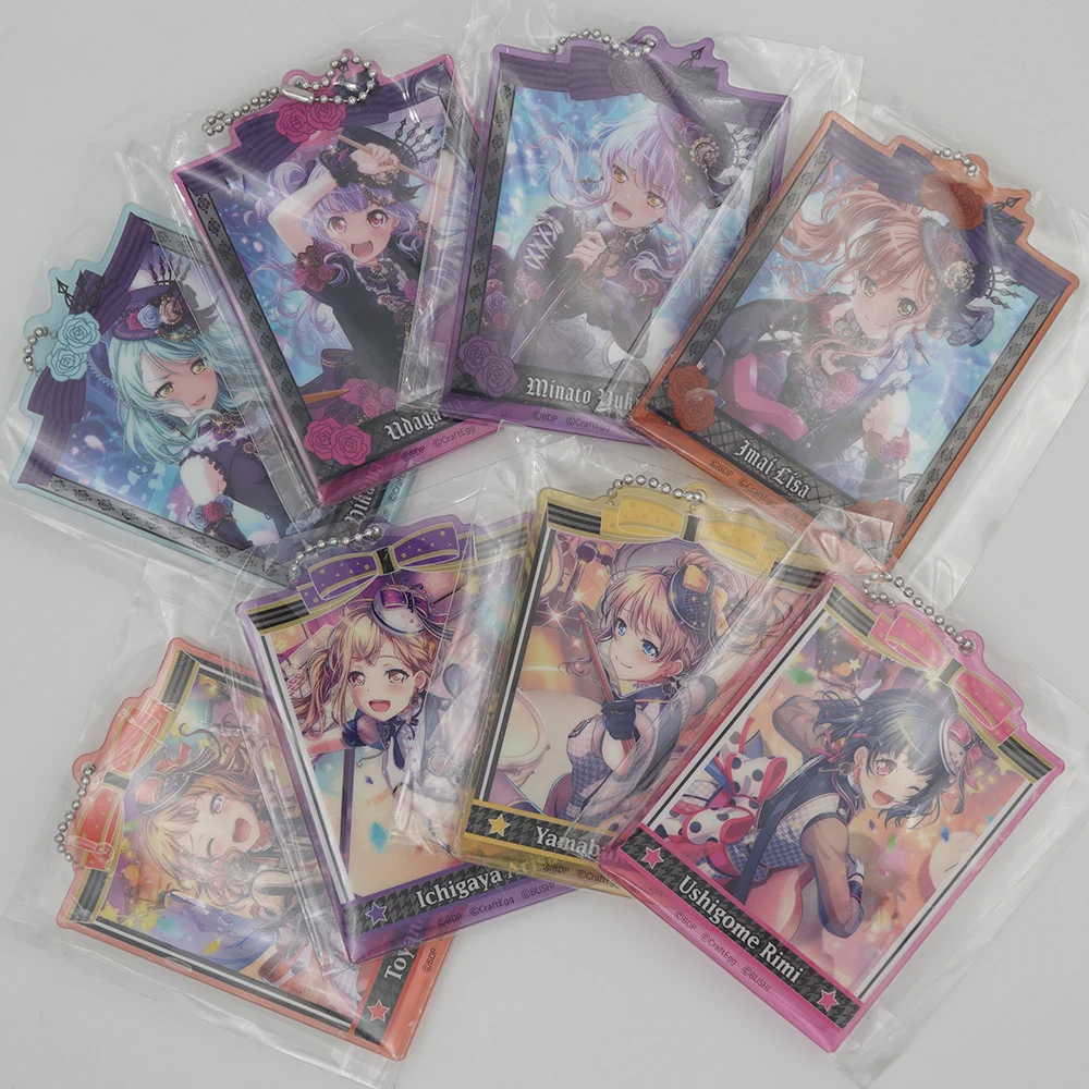 Bang Dream! Roselia Poppin\'Party Anime Game Saya Rimi Kasumi Arisa Sayo Ako Lisa Yukina Acrylic Strap Keychain