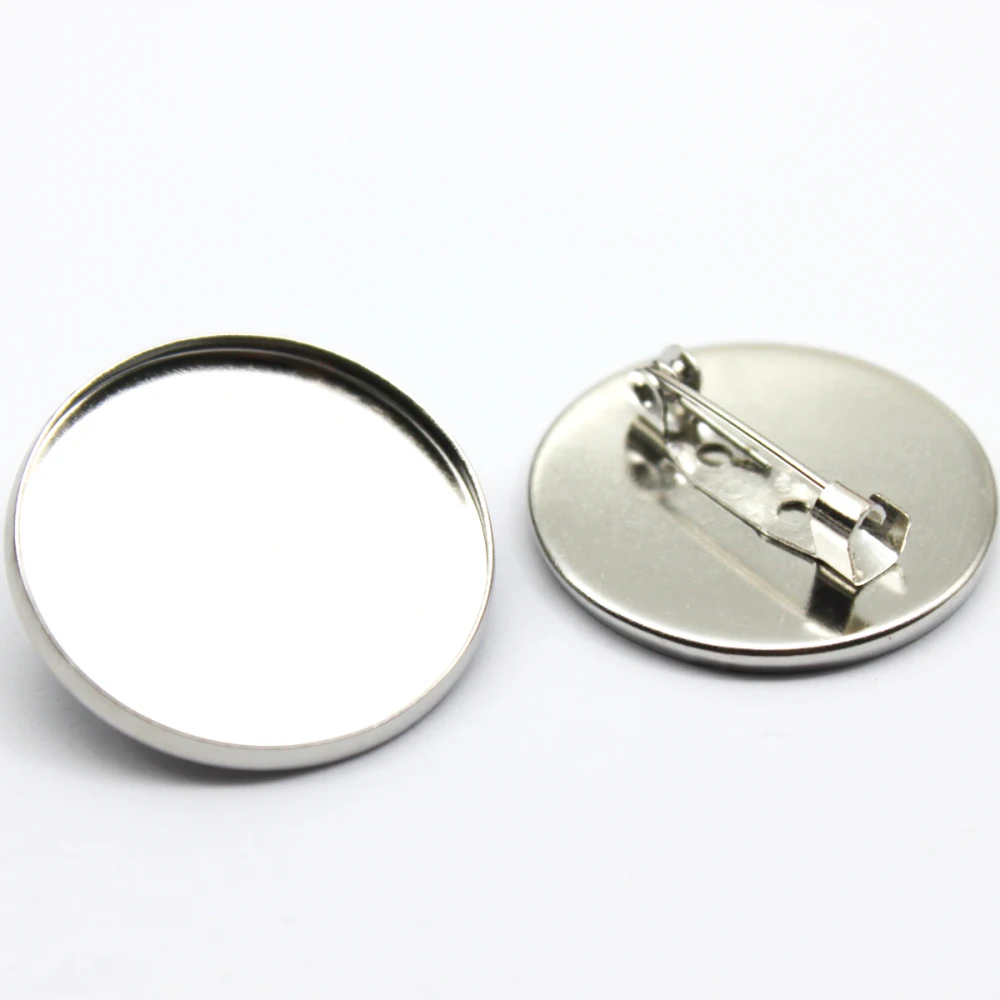 ZEROUP 10pcs Antique Bronze White K Plated Brooch Base Brooch Settings Base Glass Cabochon Tray Supplies for Jewelry