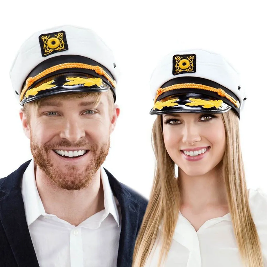 Unisex Men Women Sailor Hat Officer Stag Night Nautical Fancy Dress Captain Cap