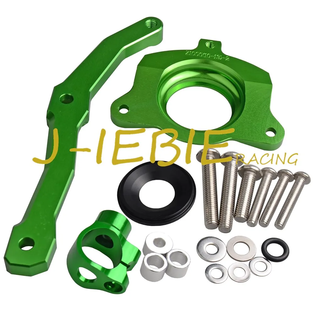 CNC Steering Damper Stabilizer Bracket Mounting For Kawasaki Z1000 2010-2013 2011 2012 Green