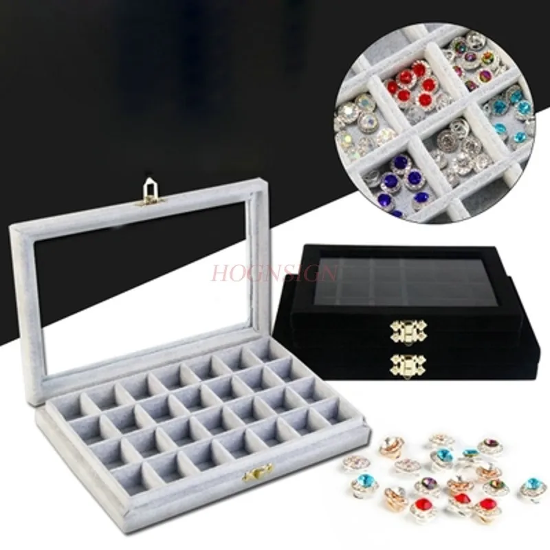 Boîte à ongles en diamant, rangement de bijoux, perceuse à bijoux transparente de haute qualité, boîte vide, outil pour ongles en flanelle, vente