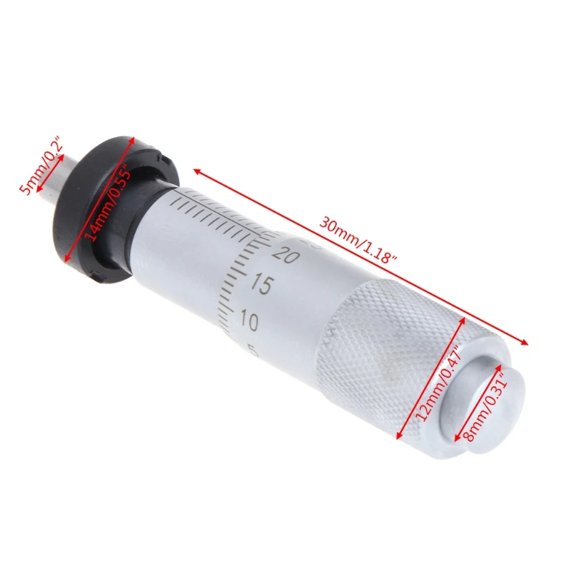 Round Type 0-13mm Range Micrometer Head Measurement Measure Tool Rotation Smooth LS\'D Tool