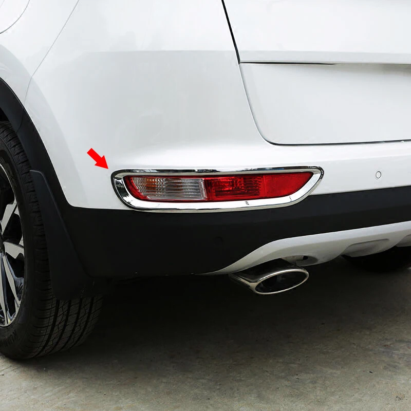 For KIA Sportage 4 QL KX5 2016 2017 2018 Car Rear Tail Fog Light Lamp Cover Trim Styling Sticker Accessories 2Pcs Chrome ABS
