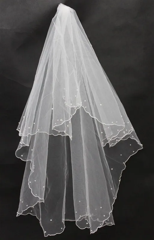 Luxury Wedding Veils One Layer Elbow Length Tulle High Quality Cut Edge Bridal Veils Wedding Accessories