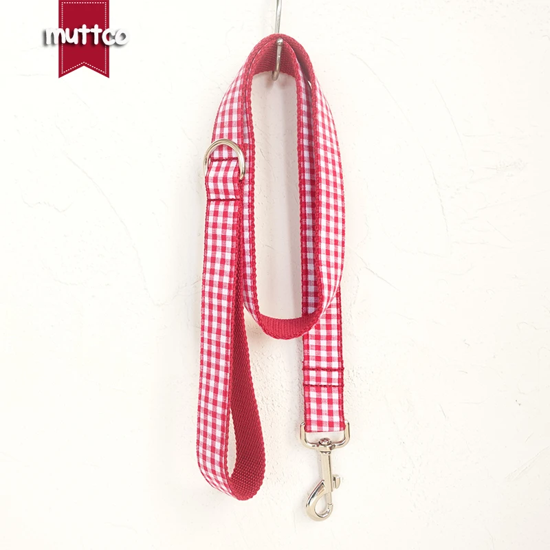 MUTTCO retailing self-designed creative British style dog leash THE RED YUMMY PLAID fashionable beefy dog leashes 5 sizes UDL047