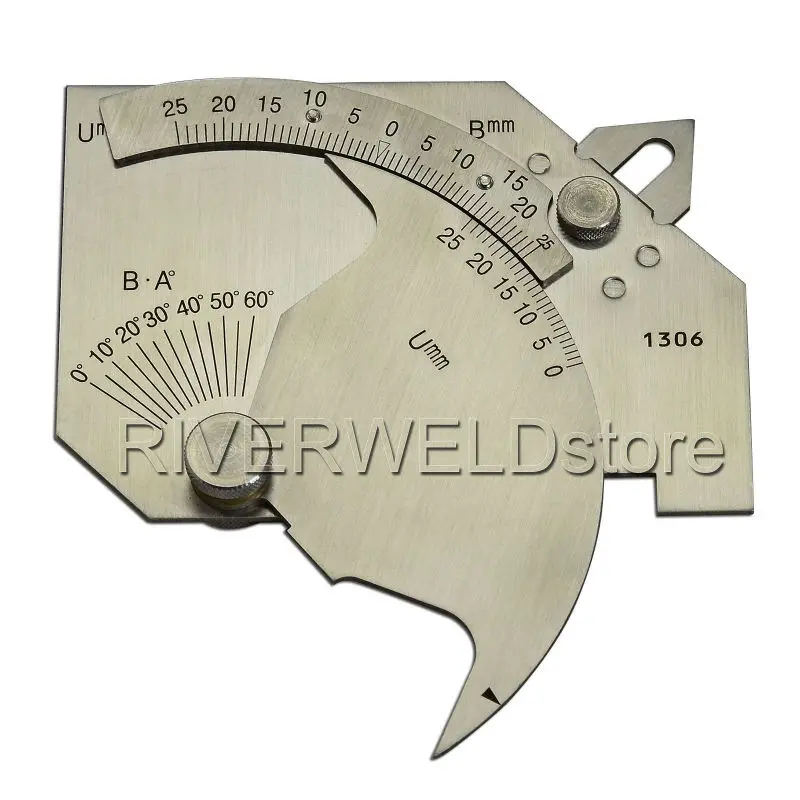 RIVERWELD Bridge Cam Gauge High-low Checks Depth of Undercut Pitting Fillet Weld Length Throat Size Angle SK-8 Metric