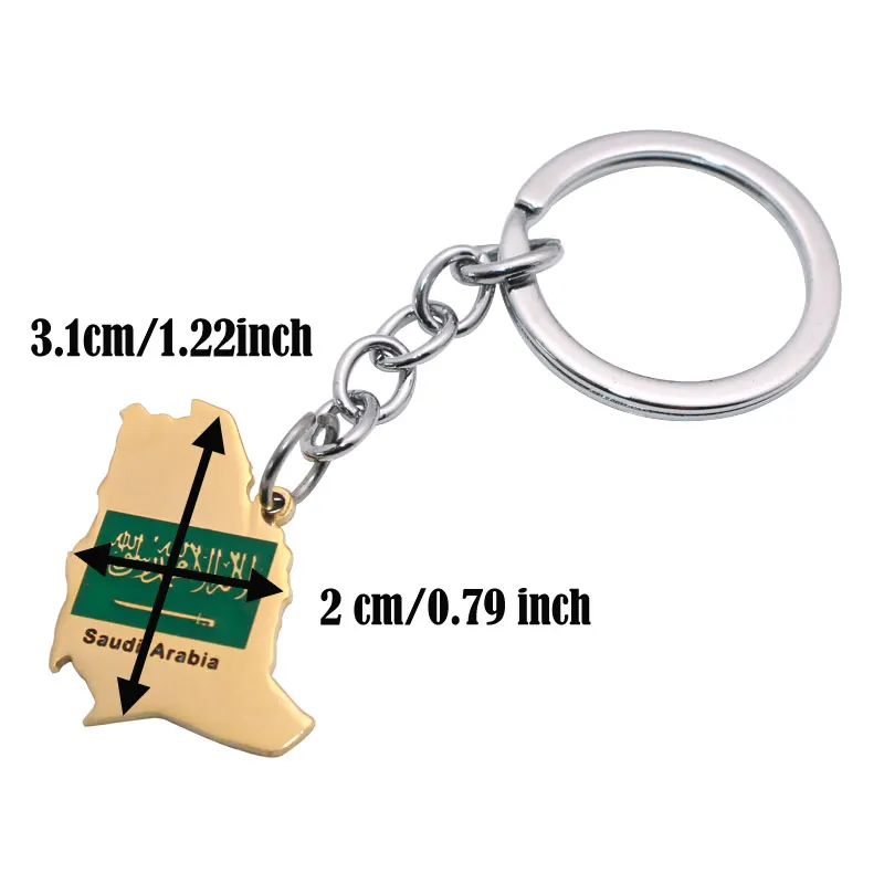 zkd saudi arbia map saudi arbia flag Key Chains stainless steel key ring