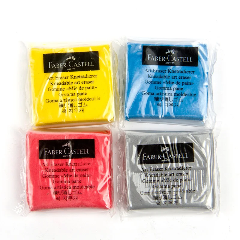 FABER CASTELL Plastic eraser pencil sketch color art drawing color soft plasticene lead rubber