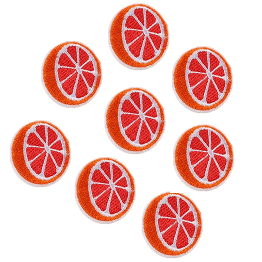 Oranges Fruit Patches for Clothing Iron Embroidered Applique Iron on Patch Sewing Accessories Badge Stickers for Clothes Bag