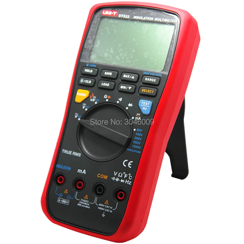 UNI-T UT533 True RMS Insulation Resistance Multimeter, 1000V Megohmmeter Resistance/Capacitance/Frequency/Temperature Test