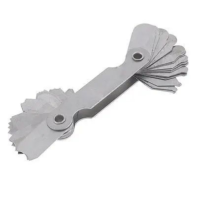 1mm-6.5mm Measure Tool 32 Leaves Radius Gauge Gage Silver Tone
