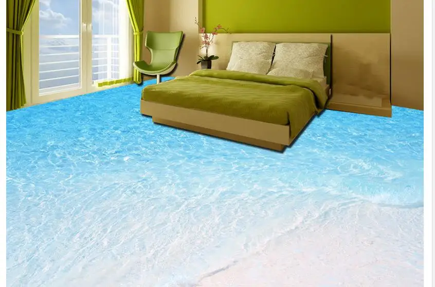 

3d flooring 3D beach with waves of bathroom floor painting 3d wallpaper pvc 3d floor painting wallpaper