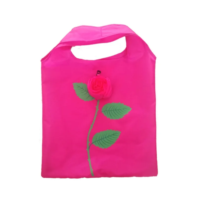 3D rose flower folding shopping bag reusable shopping bag Portable lunch bag handbag party gift bag W8780