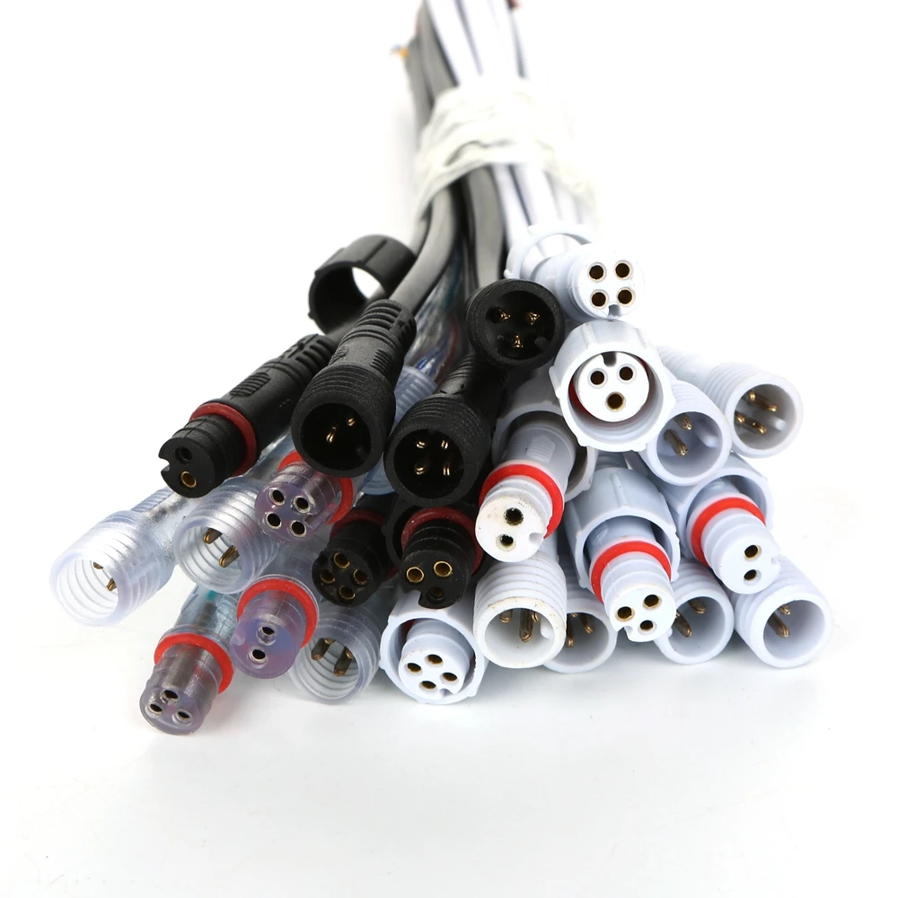 5pairs 2 pin / 3 pin / 4 pin Waterproof connector with wire cable IP68 female & male plug 2X 0.3(mm2) image 4