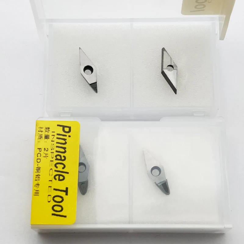 2pcs VCGT110302 PCD VCGT110304 PCD Diamante inserti in Metallo Duro Inserto di Fresatura CNC inserto dimond lama di taglio in metallo duro utensili di tornitura