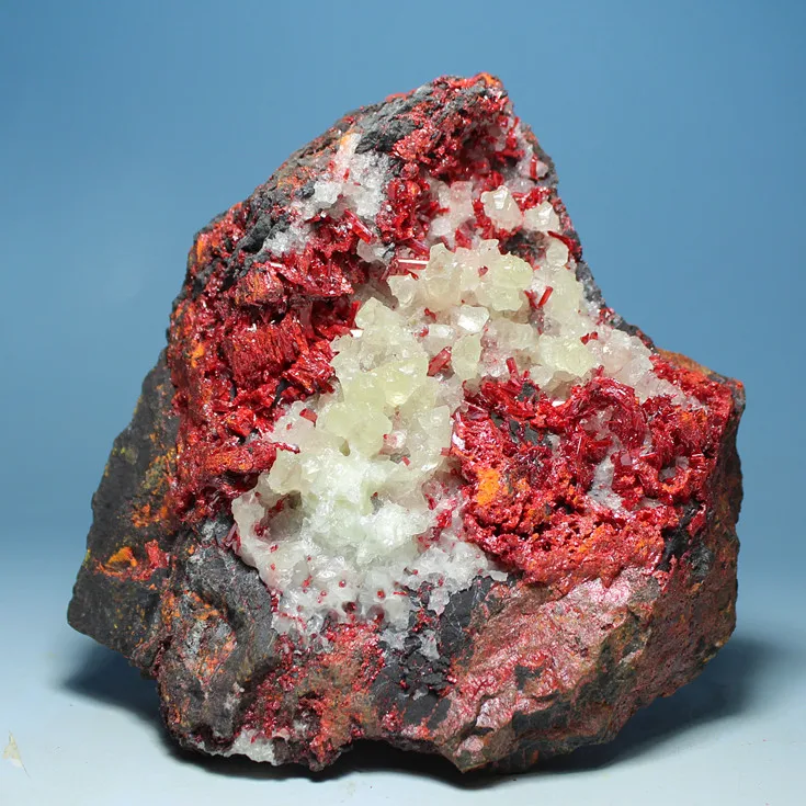 Realgar and calcite class boutique collection symbiotic specimens Kistler / ornamental stones / mineral crystal stone ore