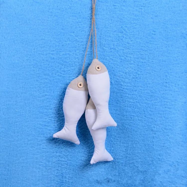 3pcs/lot Mediterranean Creative Handmade Cloth Set Fish Small Fish String Decoration Pendant Wall Art Hanging Decoration MP 010