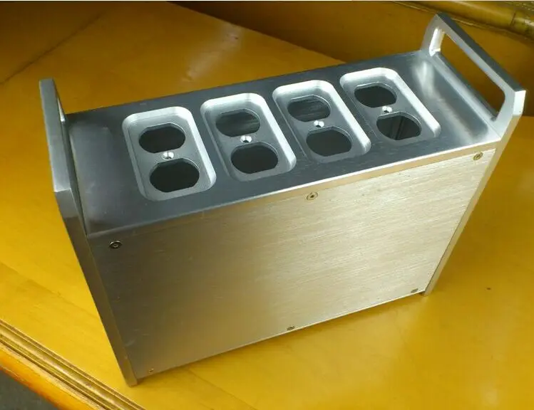 Серебристый алюминиевый корпус усилителя, ручка усилителя, корпус усилителя, корпус усилителя/Чехол/коробка «сделай сам» (320*120*265 мм)