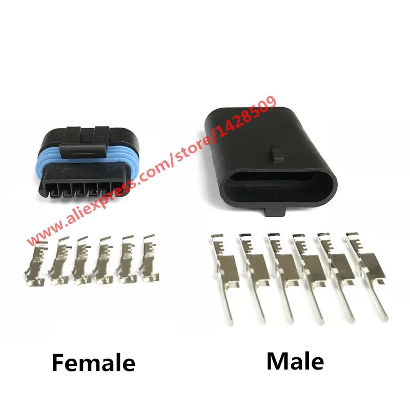 1 Set Delphi Metri-Pack 150.2 Sealed Female Male 6 Pin GM TPS Flat Accelerator Pedal Automobile Connector 12066317 12162261